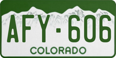 CO license plate AFY606