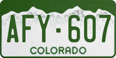 CO license plate AFY607