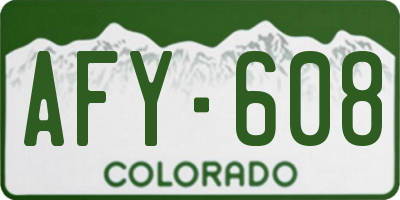 CO license plate AFY608