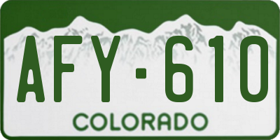 CO license plate AFY610