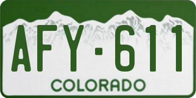 CO license plate AFY611