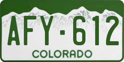 CO license plate AFY612