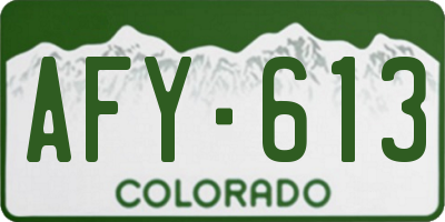 CO license plate AFY613