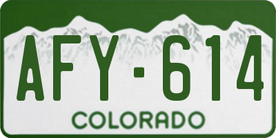 CO license plate AFY614