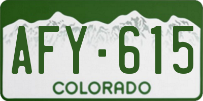 CO license plate AFY615