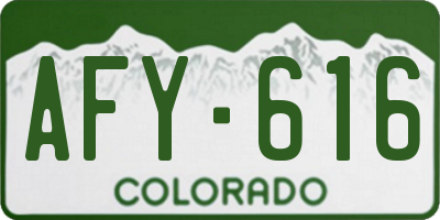CO license plate AFY616