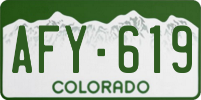 CO license plate AFY619