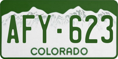CO license plate AFY623