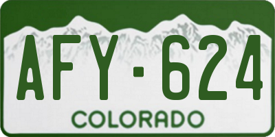 CO license plate AFY624