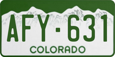 CO license plate AFY631