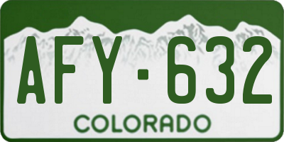 CO license plate AFY632
