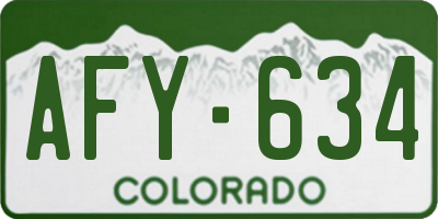 CO license plate AFY634
