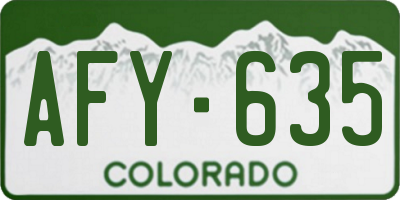 CO license plate AFY635