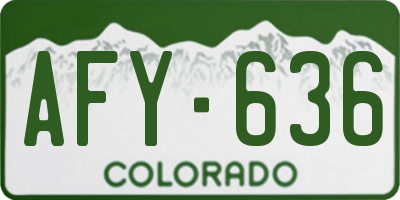 CO license plate AFY636