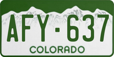 CO license plate AFY637