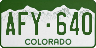 CO license plate AFY640