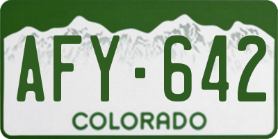 CO license plate AFY642