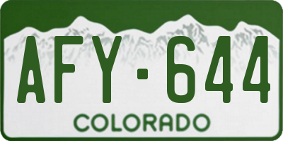 CO license plate AFY644