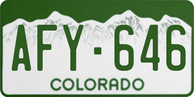 CO license plate AFY646