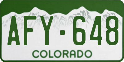 CO license plate AFY648