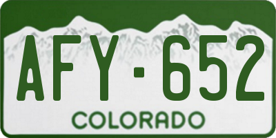 CO license plate AFY652