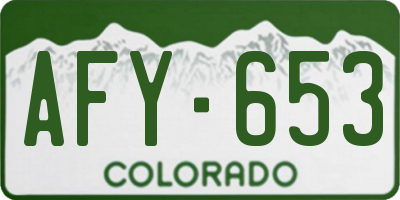 CO license plate AFY653