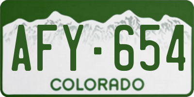 CO license plate AFY654