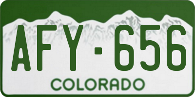 CO license plate AFY656