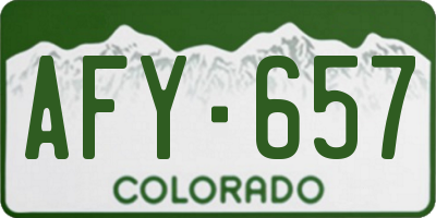 CO license plate AFY657