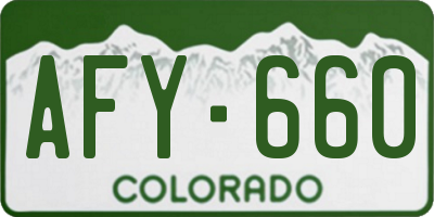 CO license plate AFY660