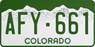 CO license plate AFY661