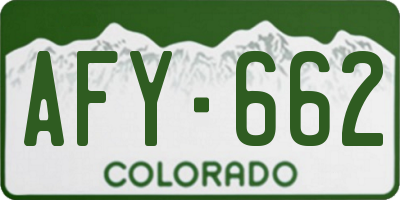 CO license plate AFY662