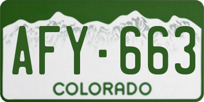 CO license plate AFY663