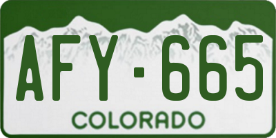 CO license plate AFY665