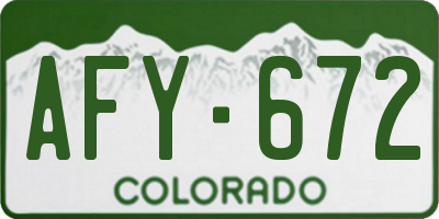 CO license plate AFY672