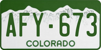 CO license plate AFY673