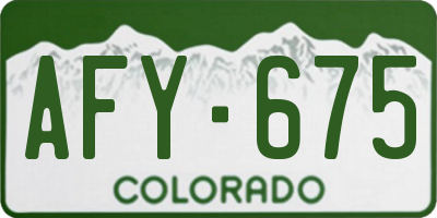 CO license plate AFY675