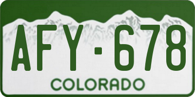 CO license plate AFY678