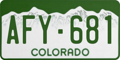 CO license plate AFY681