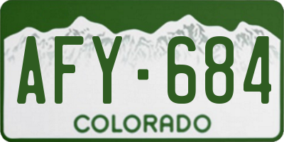 CO license plate AFY684