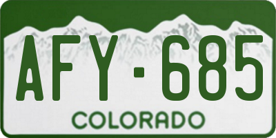 CO license plate AFY685