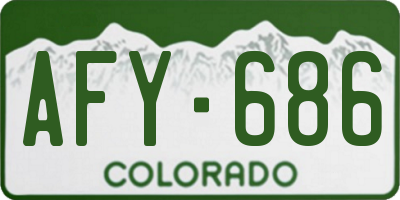CO license plate AFY686