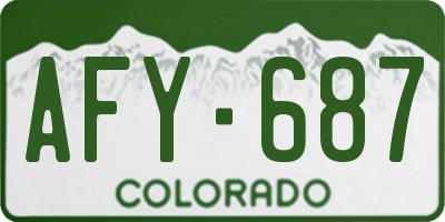 CO license plate AFY687