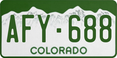 CO license plate AFY688