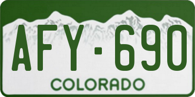 CO license plate AFY690