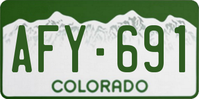 CO license plate AFY691