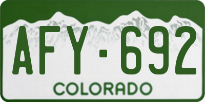 CO license plate AFY692