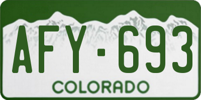 CO license plate AFY693