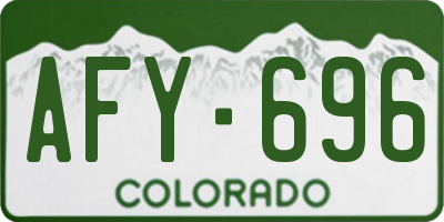 CO license plate AFY696