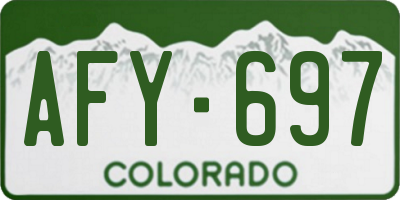 CO license plate AFY697